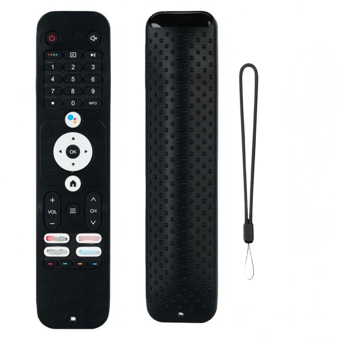 SHOPOFLUX Silicone TV Remote Cover Compatible with Haier TV Protective Case with Lanyard (Black) Shopoflux