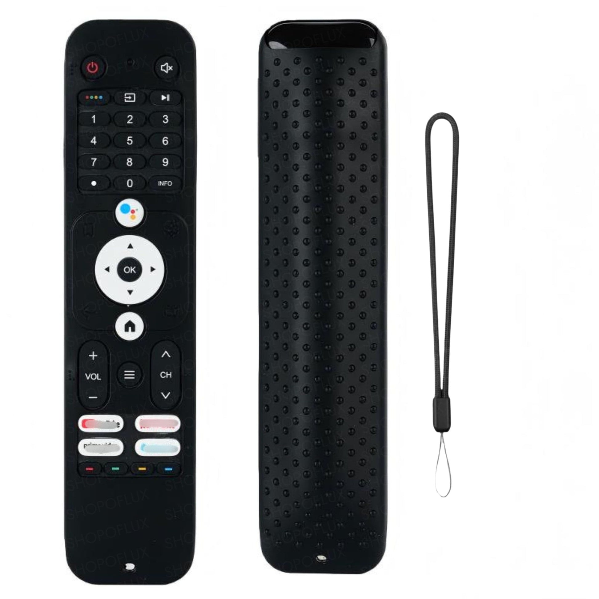 SHOPOFLUX Silicone TV Remote Cover Compatible with Haier TV Protective Case with Lanyard (Black) Shopoflux