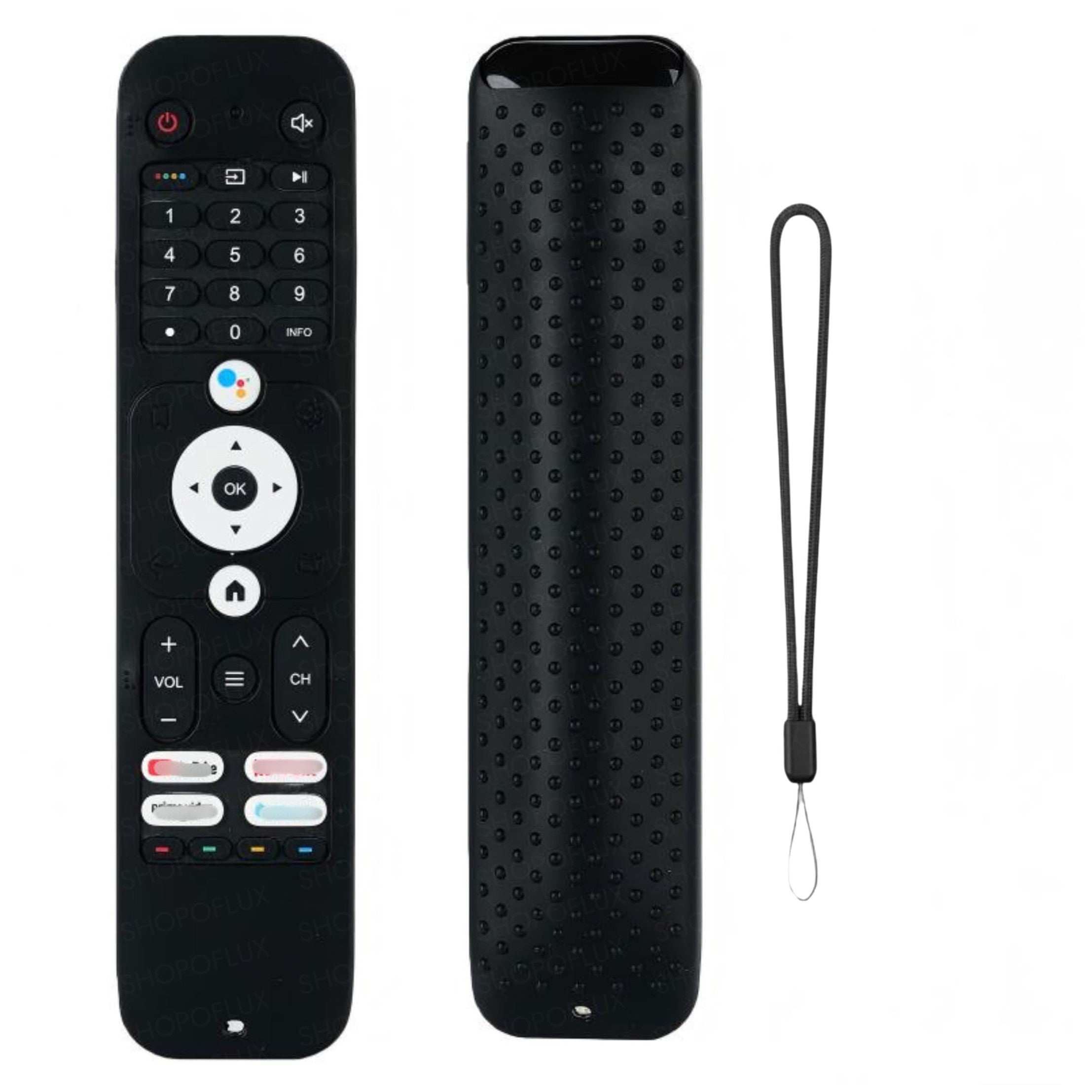 SHOPOFLUX Silicone TV Remote Cover Compatible with Haier TV Protective Case with Lanyard (Black) Shopoflux