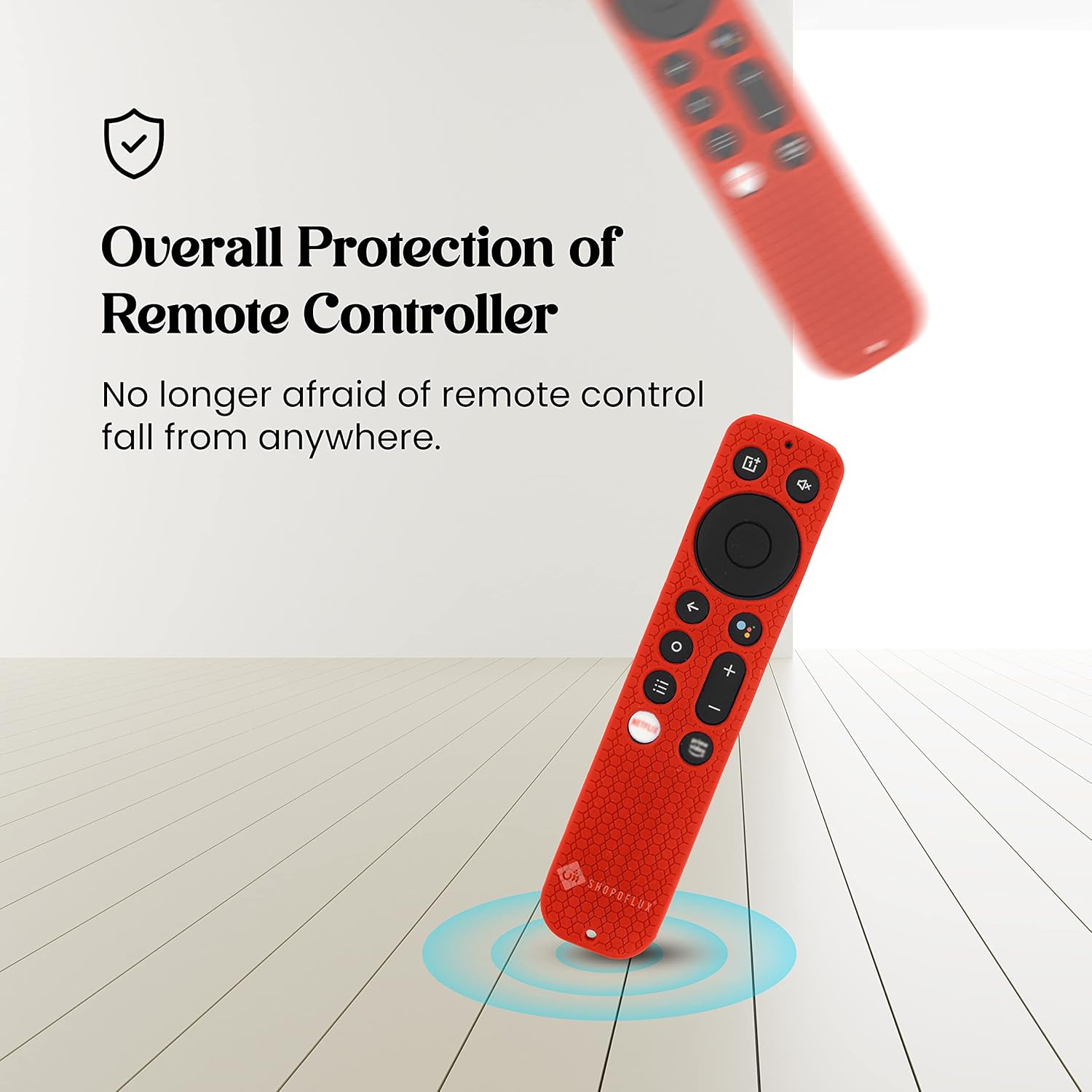 SHOPOFLUX Silicone Remote Cover Compatible with Oneplus Q Series/U Series / Y1S / Y1S Edge Smart LED TV Remote (Red) Shopoflux