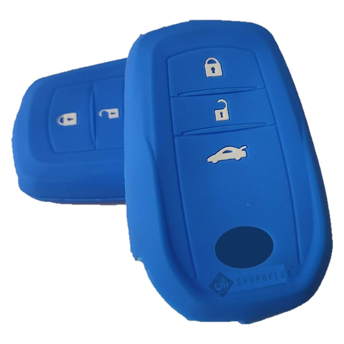 Shopoflux® Silicone Key Cover Smart Key Compatible with Fortuner 3 Button Pack of 2 Blue