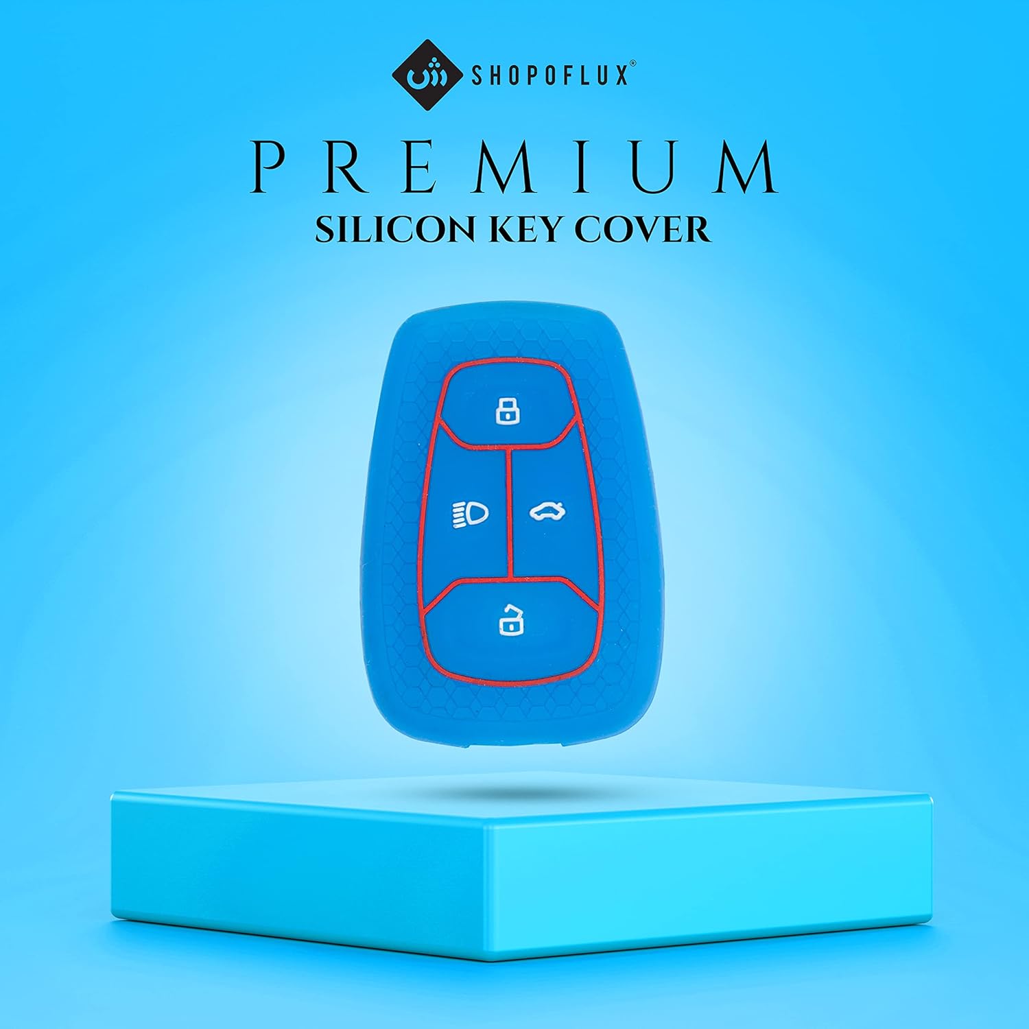 Shopoflux® Silicone Smart Key Cover Compatible with Tata Nexon | Harrier | Safari | Altroz | Tigor | EV | Punch | Tiago EV Electric
