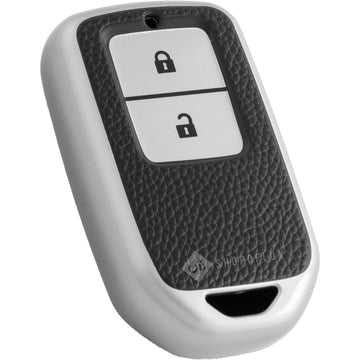 SHOPOFLUX Leather TPU Key Cover Compatible for Honda Elevate | BRV | WRV | CRV | Jazz | City 2 Button Smart Key