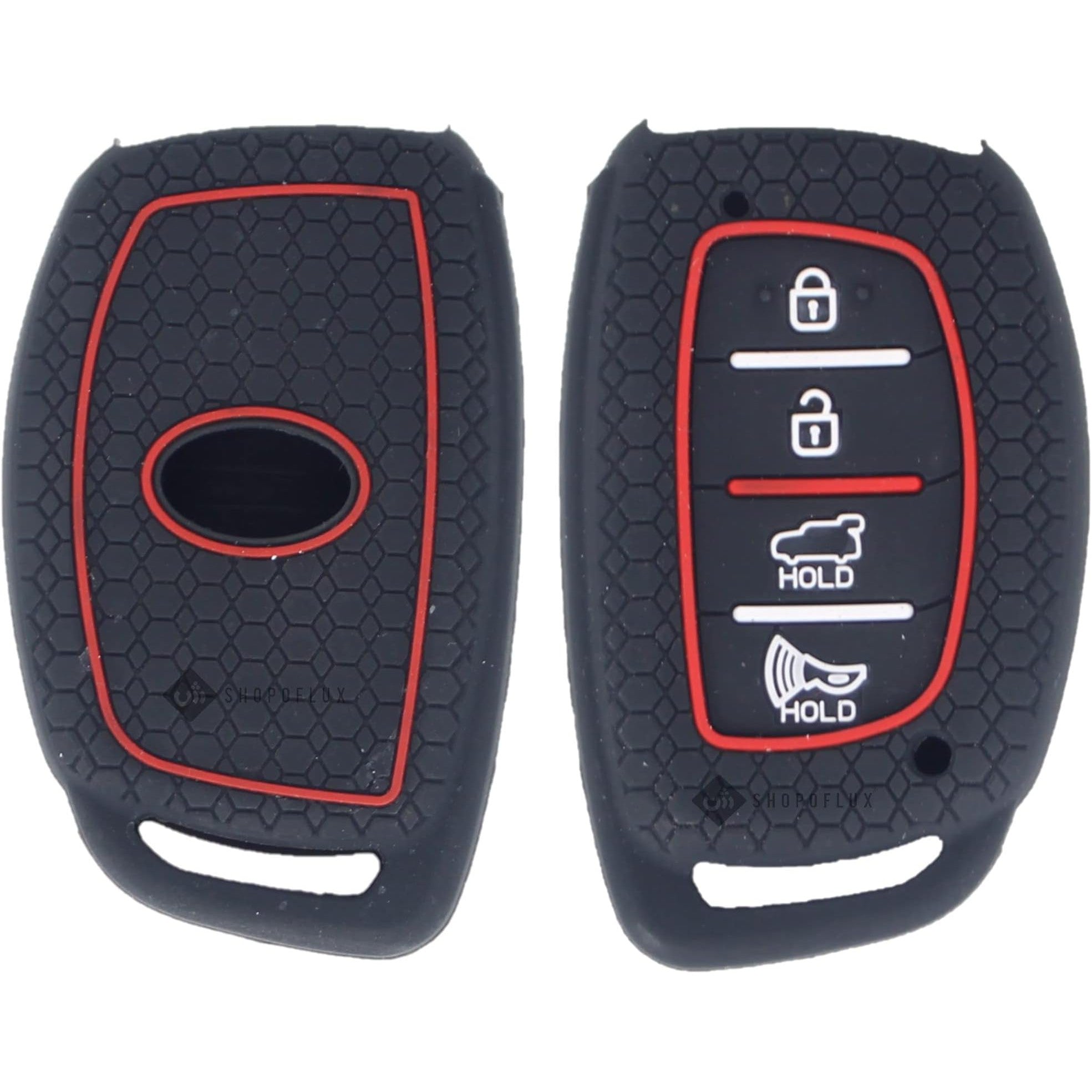 Shopoflux® Silicone Key Cover Compatible with Hyundai i20 Asta 2021 | Creta | Alcazar | Elantra | Tucson Smart Key Black 1