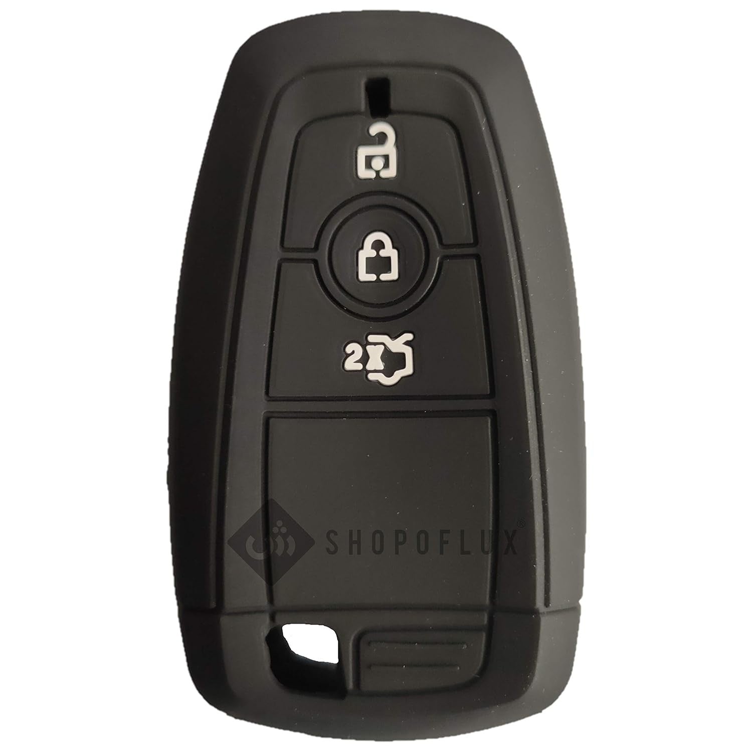 Shopoflux® Silicone Smart Key Cover Compatible with Endeavour | Figo | Aspire | Freestyle Titanium Pack 2 Black Silicon