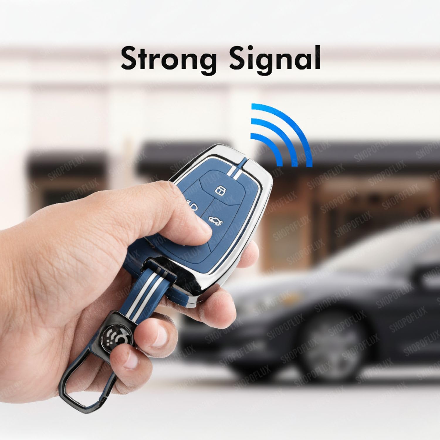 SHOPOFLUX Key Cover Compatible with Tata Nexon | Harrier | Safari | Altroz | Tigor | EV | Punch | Tiago EV Electric 4 Button Smart Key Shopoflux