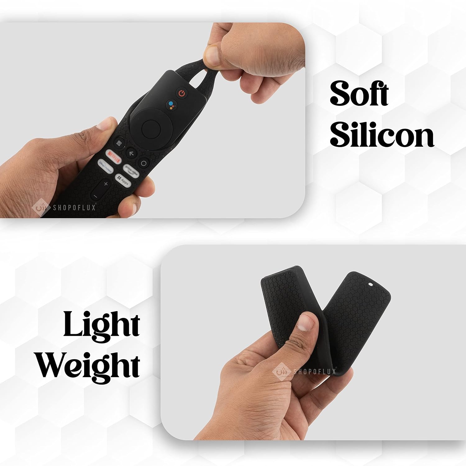 SHOPOFLUX Silicone Remote Cover Compatible with Redmi 4k Ultra 43 inch, Xiaomi OLED Series 55 inch, Xiaomi 5A Series 32/40/43 inch TV (Black) Shopoflux