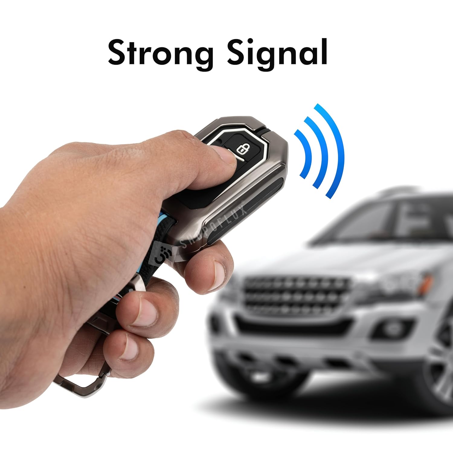 SHOPOFLUX Metal Key Cover Compatible with suzuki and toyota Baleno, Grand Vitara, XL6, Swift, Brezza, Celerio, Ignis, Ertiga, Dzire, Fronx, Urban Cruiser, Rumion, Glanza, Hyryder 2 Button Smart key - Black