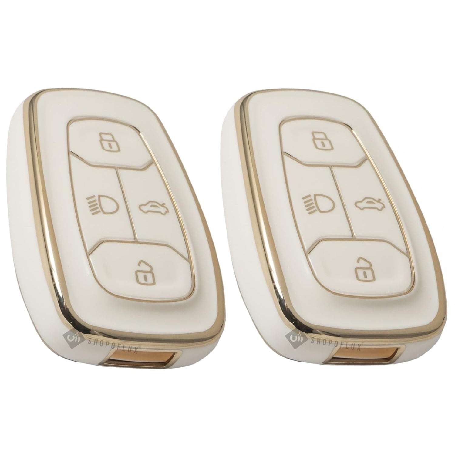 Shopoflux® TPU Key Cover Compatible with Tata Nexon | Harrier | Safari | Altroz | Tigor | EV | Punch | Tiago EV Electric 4 Button Smart Key Only
