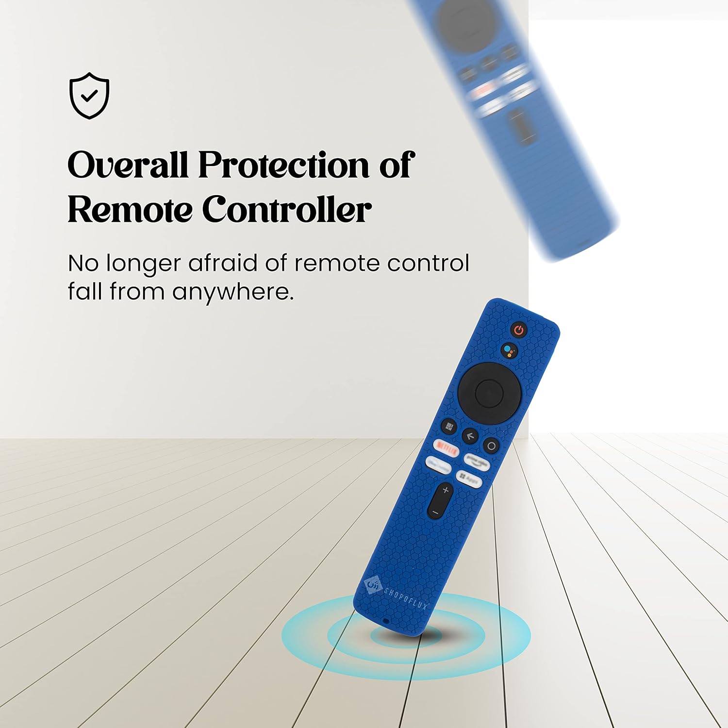 SHOPOFLUX Silicone Remote Cover Compatible with Redmi 4k Ultra 43 inch, Xiaomi OLED Series 55 inch, Xiaomi 5A Series 32/40/43 inch TV (Blue) Shopoflux