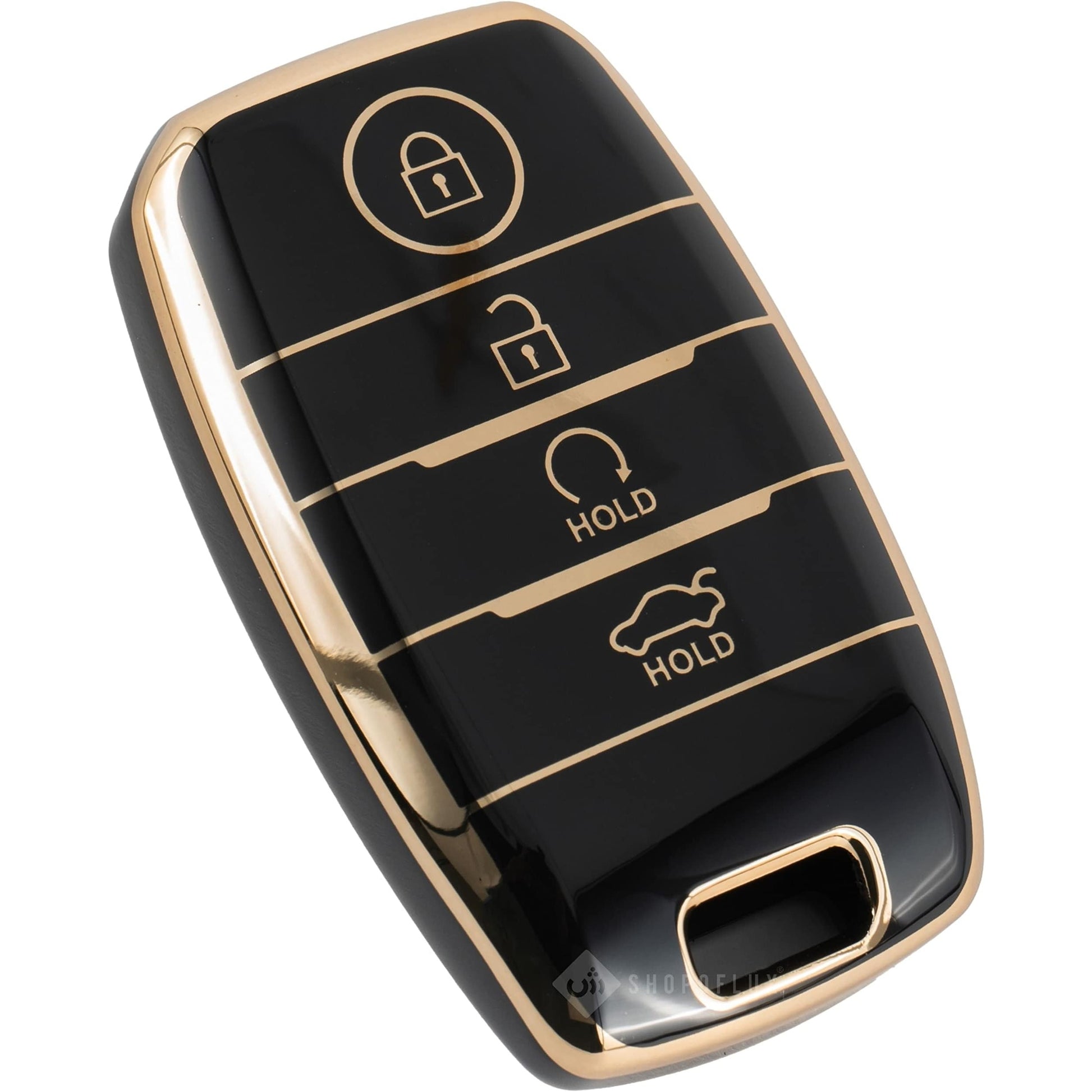 SHOPOFLUX TPU Leather Key Cover Compatible with Kia Seltos | Sonet | Carens 4 Button Smart Key