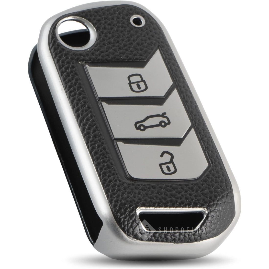 SHOPOFLUX TPU Leather Key Cover Compatible with Mahindra Scorpio N | 3XO | XUV 300 | Marazzo | XUV 700 | XUV 400 ev | Bolero | Thar 3 Button Flip Key