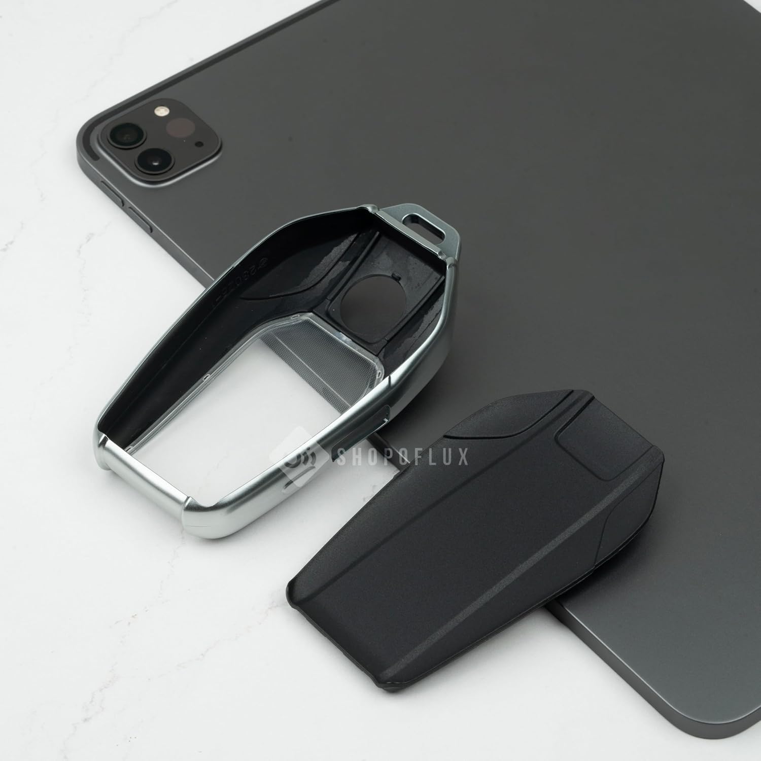 SHOPOFLUX TPU Leather Car Key Cover Compatible for BMW X Series Screen Touch Smart Key