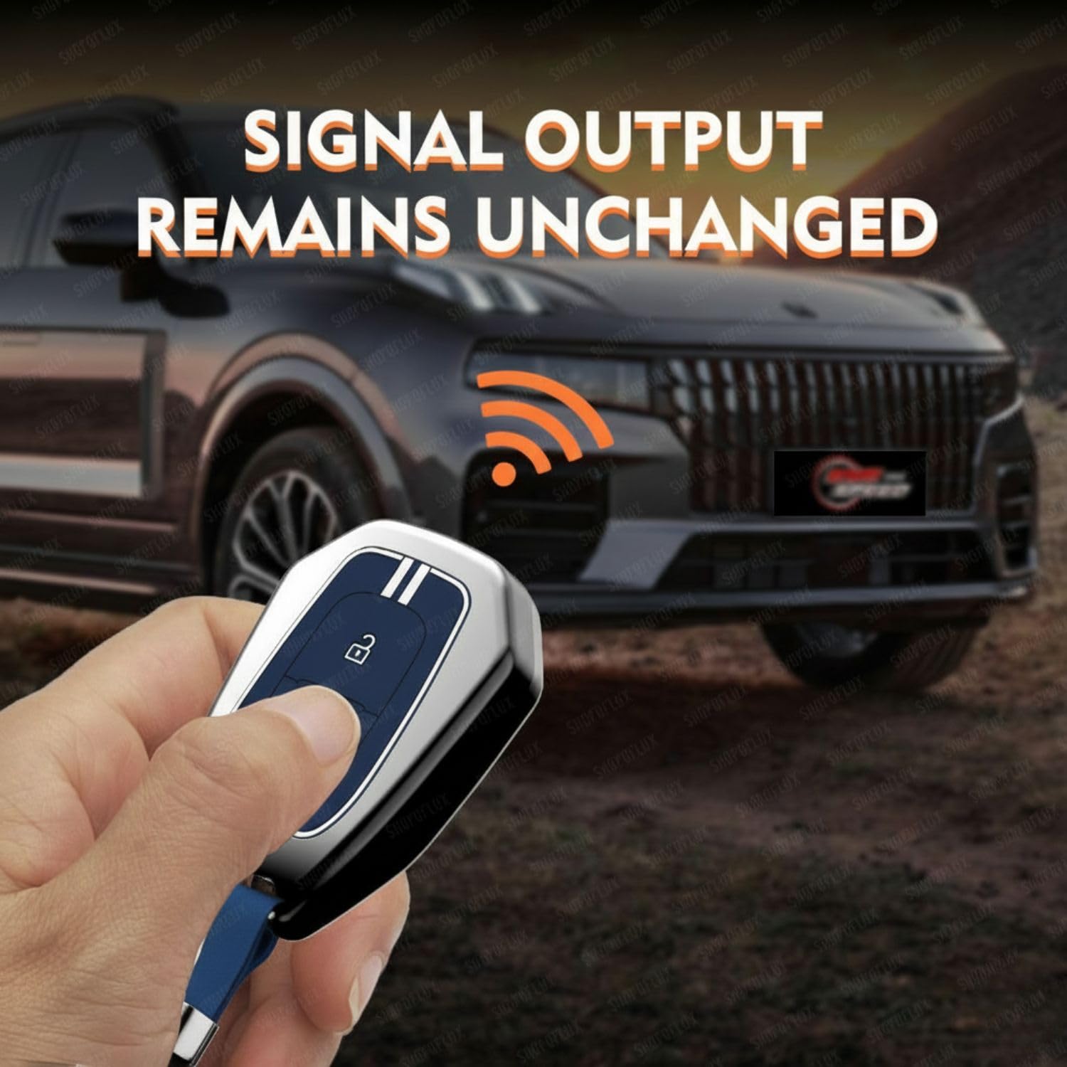 SHOPOFLUX Metal Key Cover Compatible with Renault Kwid | Triber | Kiger | Duster (Blue Silicone) Shopoflux