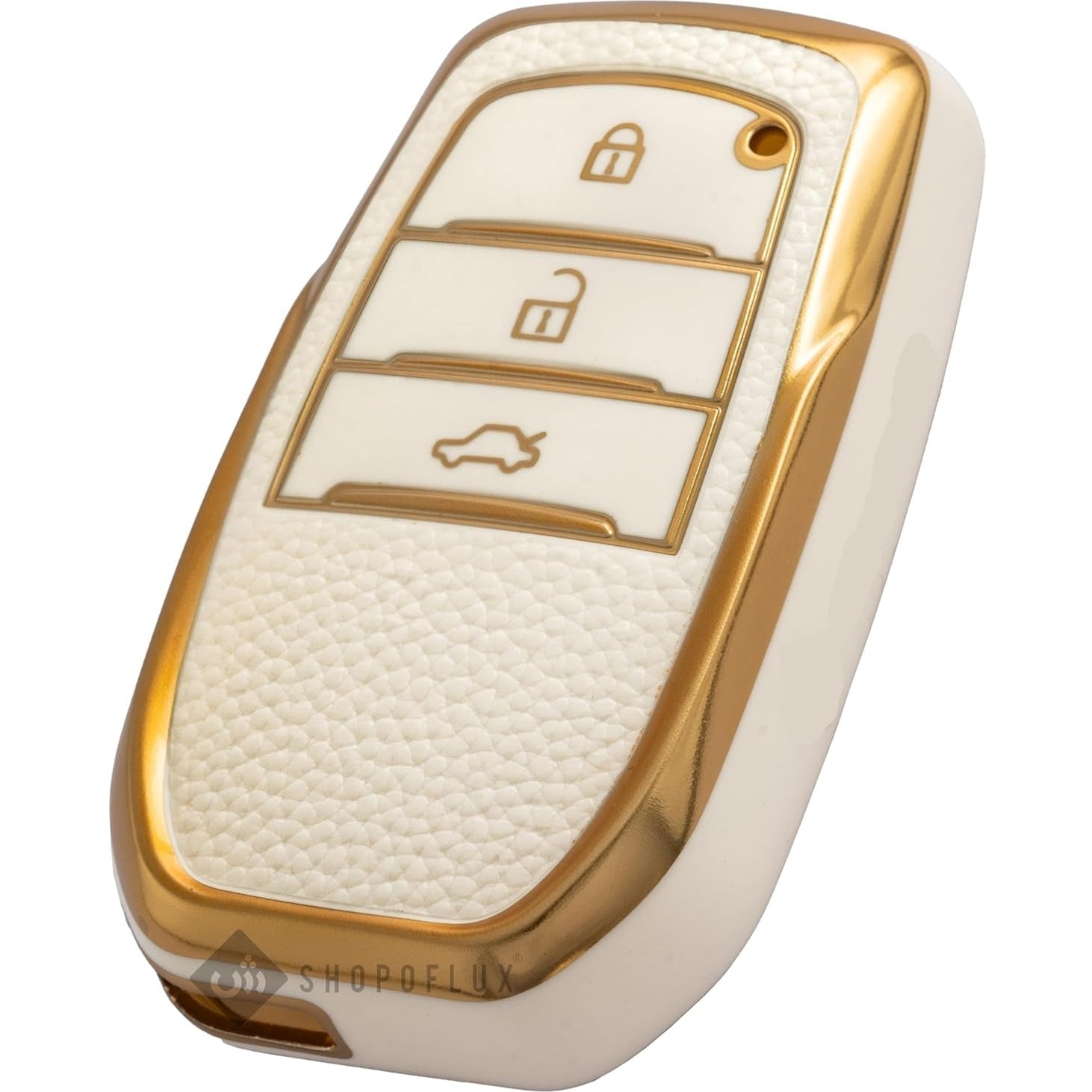 SHOPOFLUX Leather TPU Key Cover Compatible with Suzuki and Toyota Fortuner | Fortuner Legender | Innova Hycross | Invicto 3 Button Smart Key