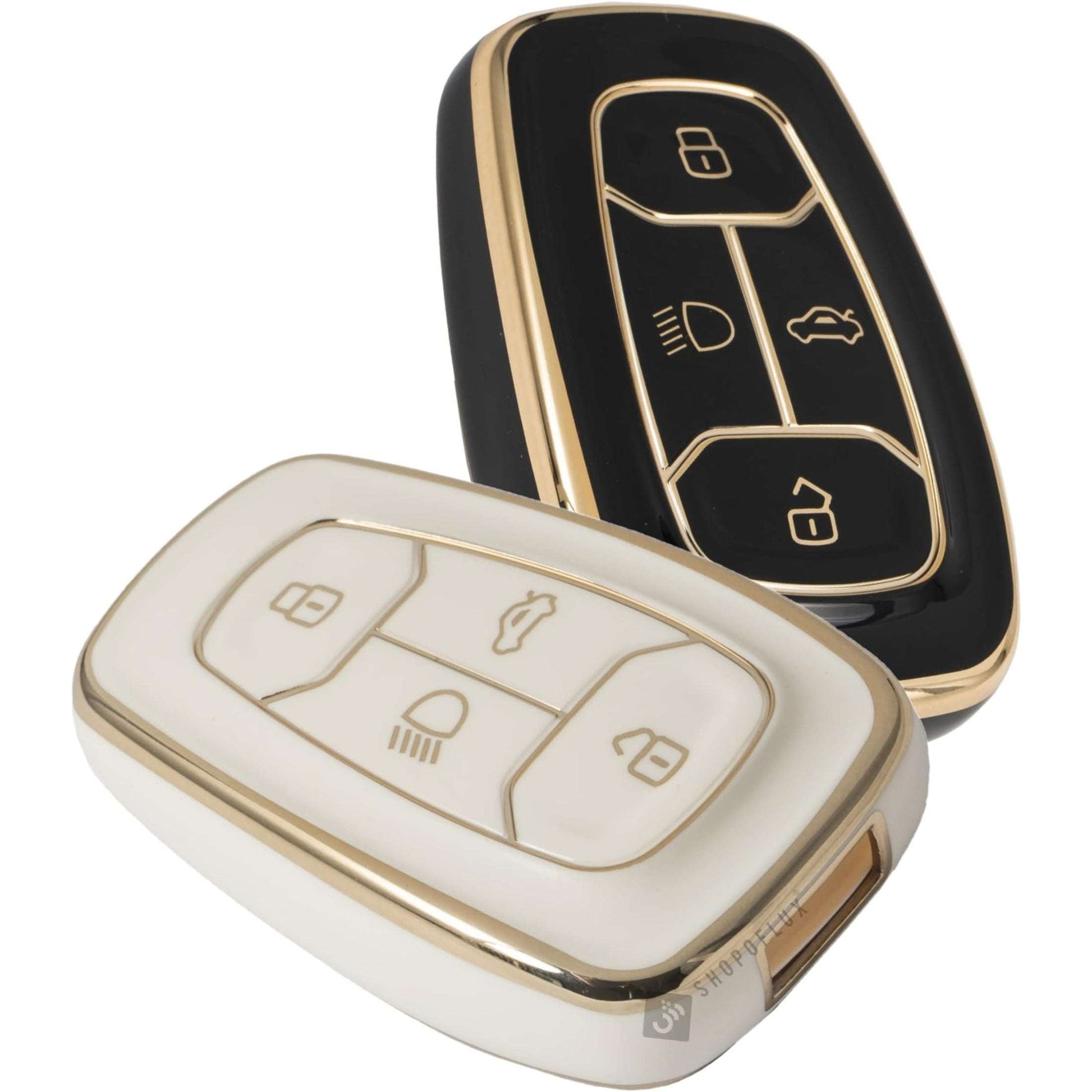 Shopoflux® TPU Key Cover Compatible with Tata Nexon | Harrier | Safari | Altroz | Tigor | EV | Punch | Tiago EV Electric 4 Button Smart Key Only