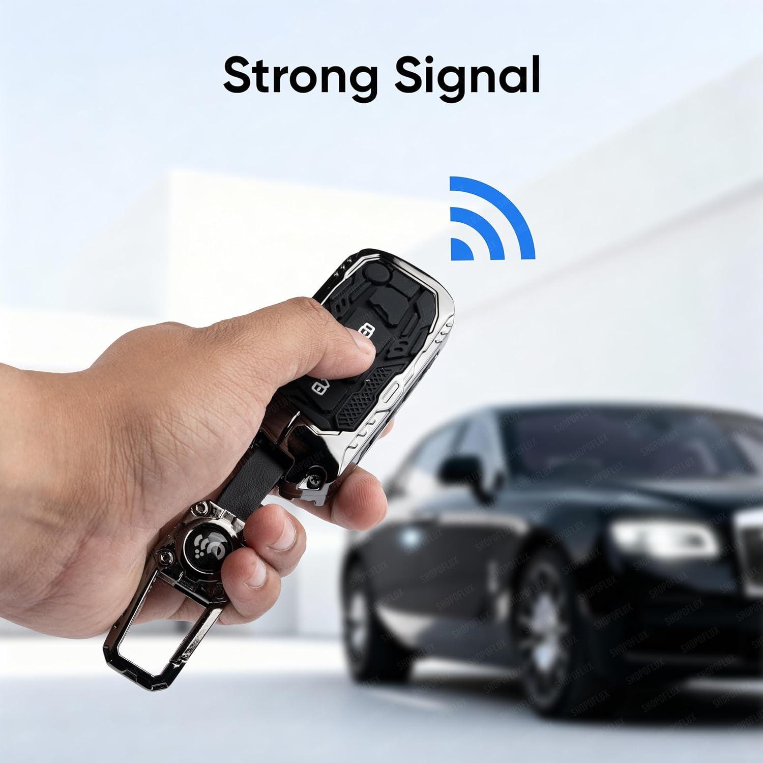 SHOPOFLUX Metal Key Cover Compatible with Mahindra Scorpio N | 3XO | XUV 300 | Marazzo | XUV 700 | XUV 400 ev | Bolero | Thar Roxx 3 Button Flip Key (Copy) Shopoflux