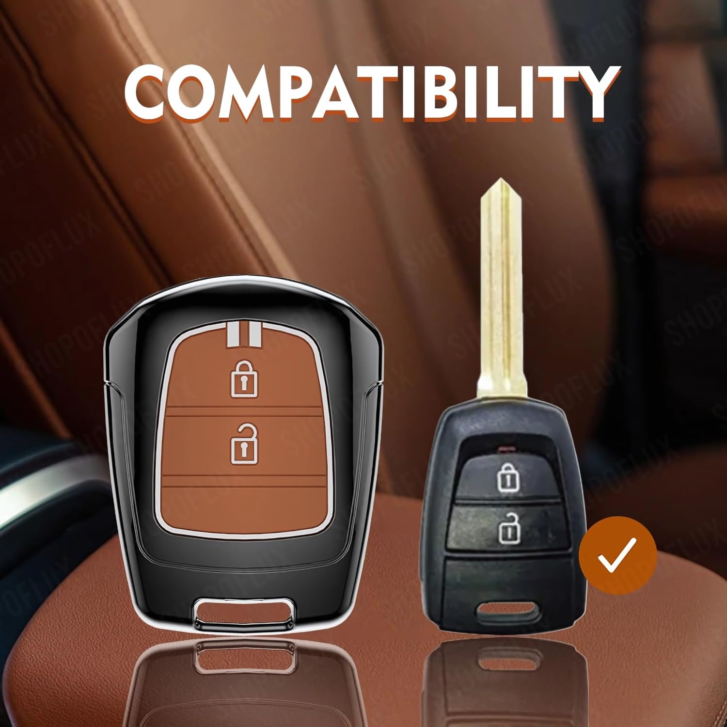 SHOPOFLUX Metal Key Cover Compatible with i10 Grand | Santro | Eon Shopoflux