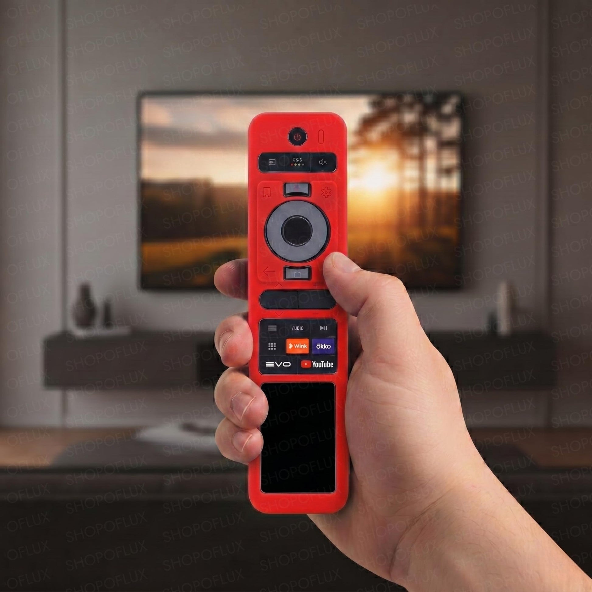 SHOPOFLUX Silicone TV Remote Cover Compatible with Haier TV Protective Case with Lanyard [Remote Not Included] (Red) Shopoflux
