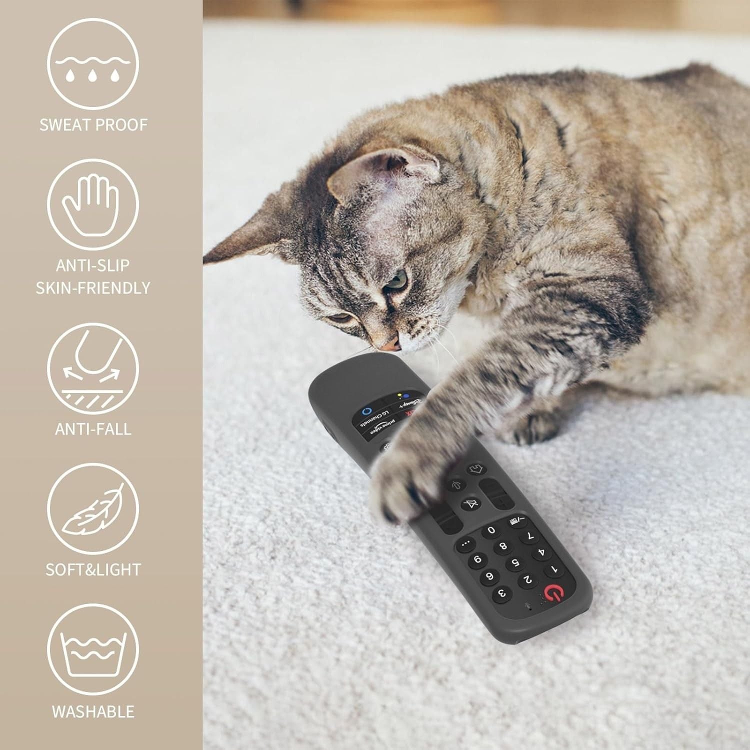 Shopoflux Silicone TV Remote Cover Compatible with LG AN-MR21GA (2021) MR22GA (2022) MR23GA (2023) Magic Remote Case (Black) Shopoflux