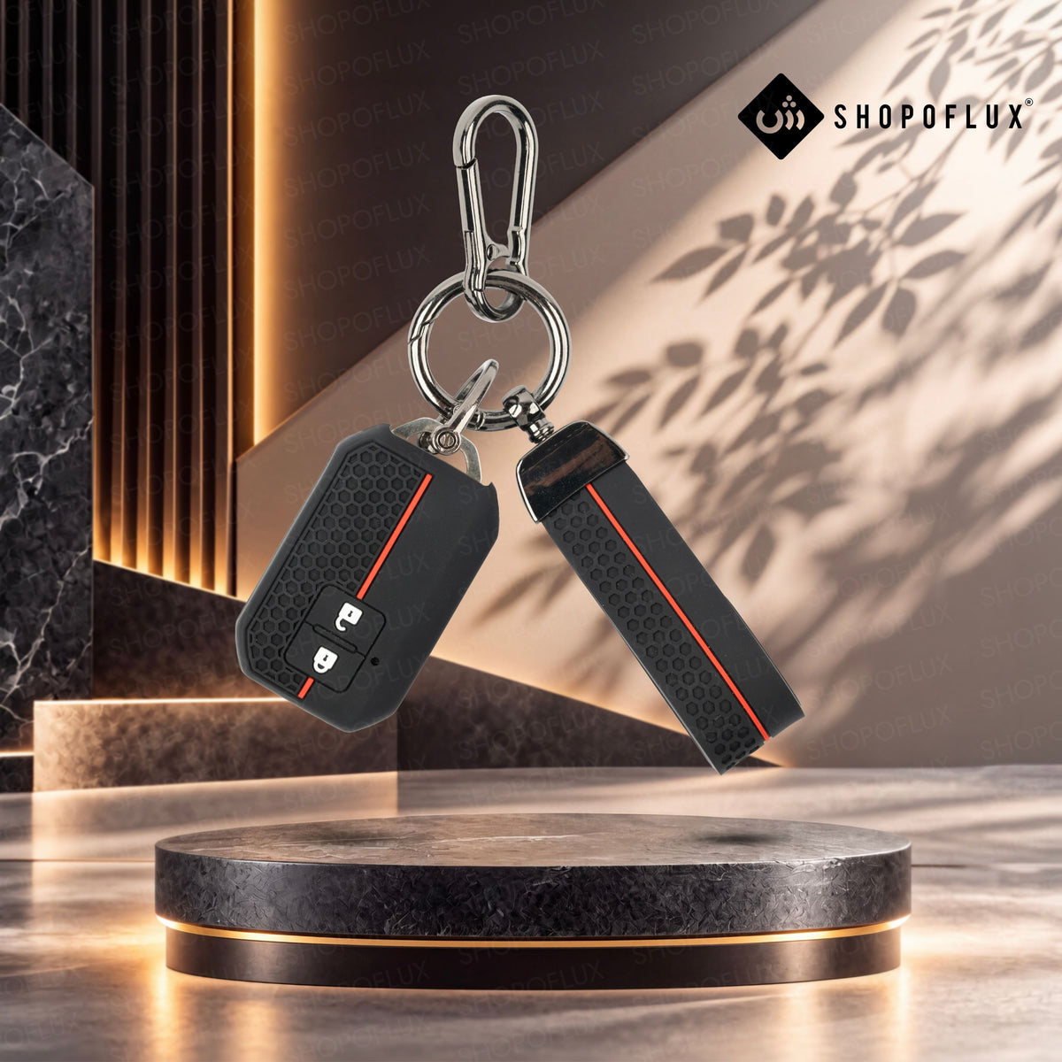 SHOPOFLUX Key Cover Compatible with Baleno, Grand Vitara, XL6, Swift, Brezza, Celerio, Ignis, Ertiga, Dzire, Fronx, Urban Cruiser, Ebella, Rumion, Glanza, Hyryder 2 Button Key
