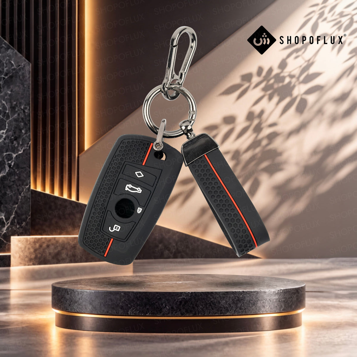 SHOPOFLUX Metal Key Cover Compatible with BMW X4, X3, 5 Series, 6 Series, 3 Series, 7 Series 4 Button Smart Key