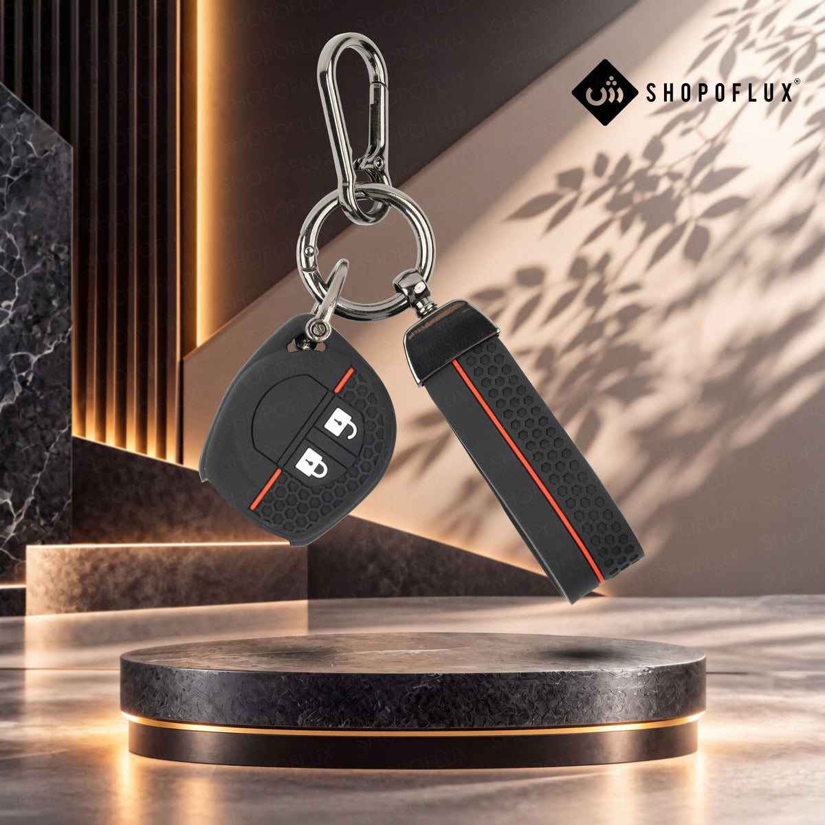 SHOPOFLUX Metal Key Cover Compitable For Suzuki Swift | Ertiga | Wagonr | Celerio | Swift Dzire | Alto | Fronx | Breza | S Presso | Ignis 2 Button Remote Key