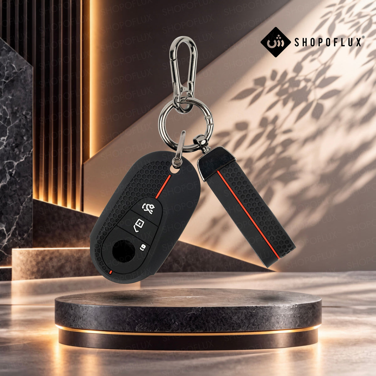 SHOPOFLUX Key Cover for Mercedes Benz S Class, G Class, E Class 3 Button Smart Key