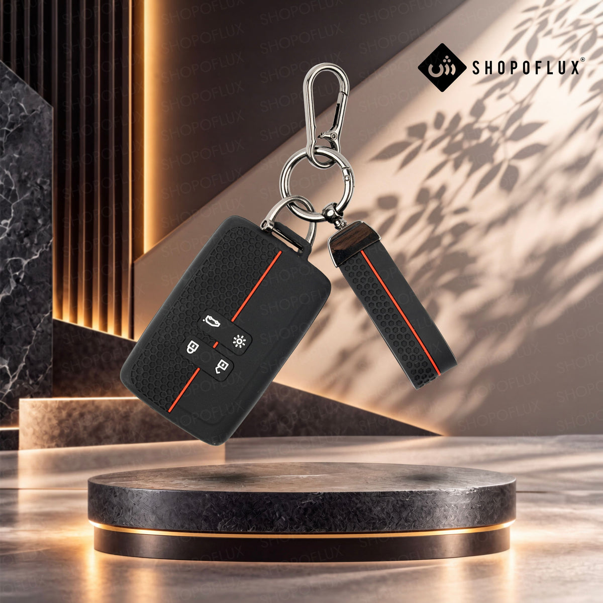 SHOPOFLUX Metal Key Cover Compatible with Renault Triber | Kiger | Duster | Gravite | Nissan Tekton 4 Button Smart Key
