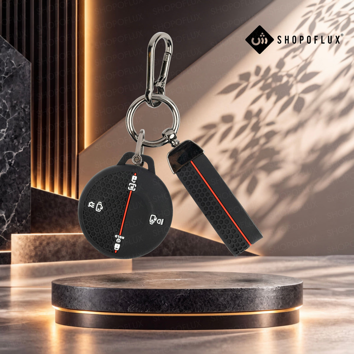 SHOPOFLUX Silicone Key Cover Compatible for Tata Harrier | Sierra EV Round Smart Key (Silicone Black)