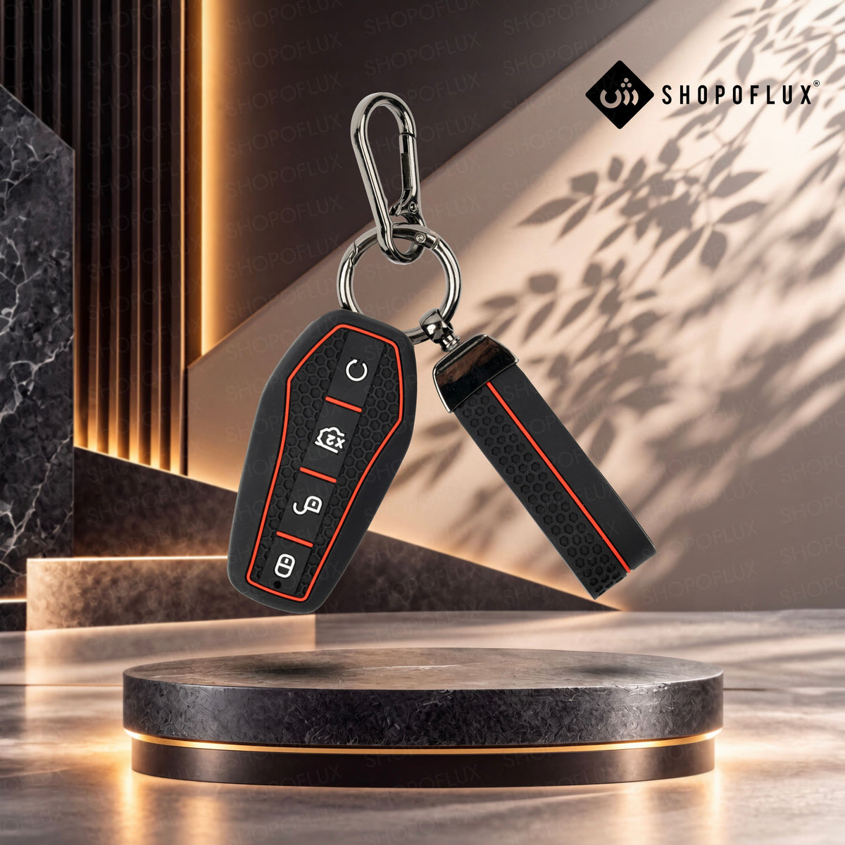 SHOPOFLUX Metal Car Key Cover Compatible for BYD Atto 3 - Black