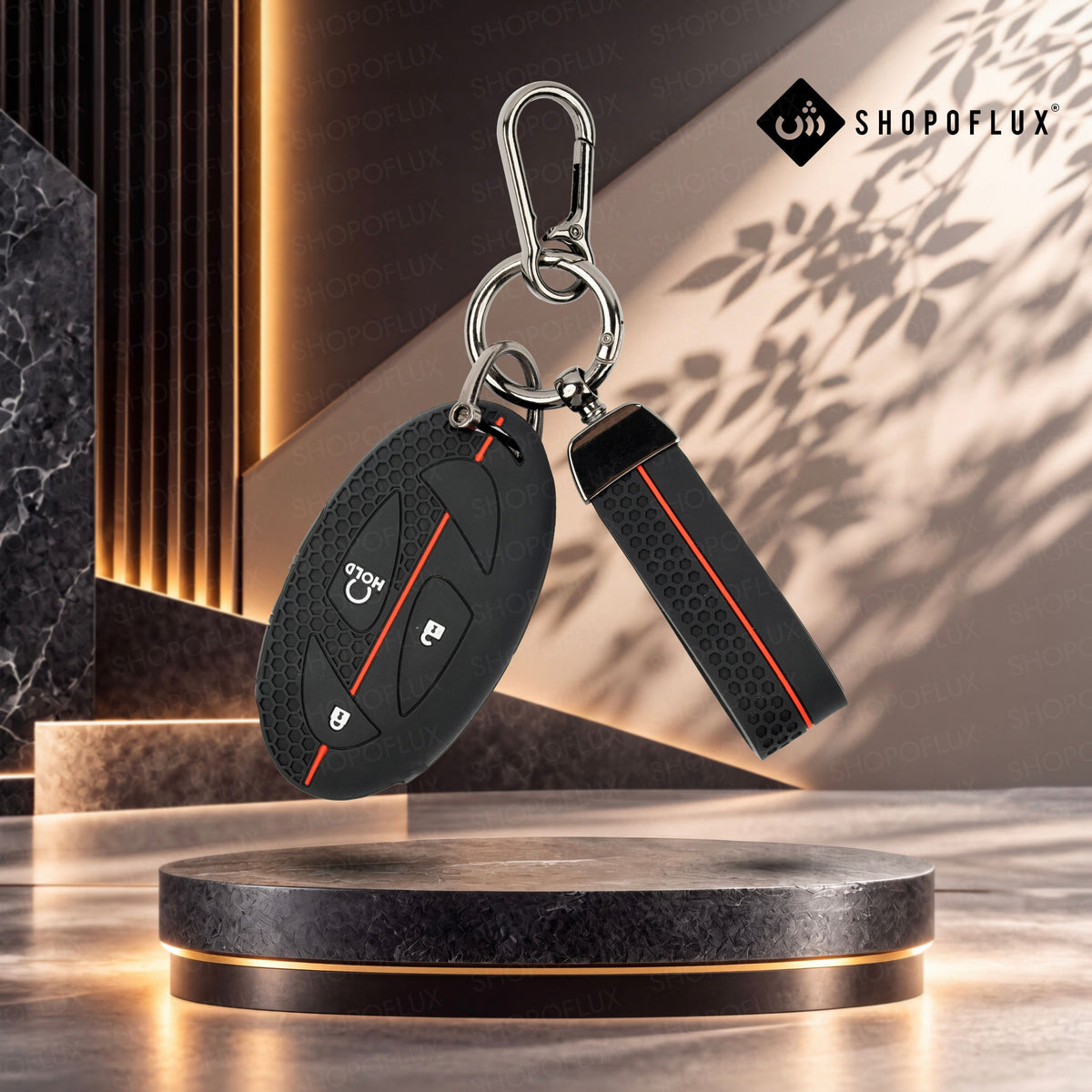 SHOPOFLUX Metal Key Cover Compatible with Hyundai Venue 4 Button Smart Key