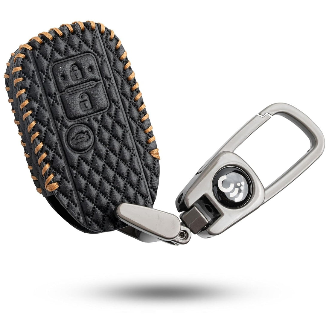 SHOPOFLUX Leather Key Cover Compatible with Suzuki Dzire | Ertiga 3 Button Smart Key Black Pack 1