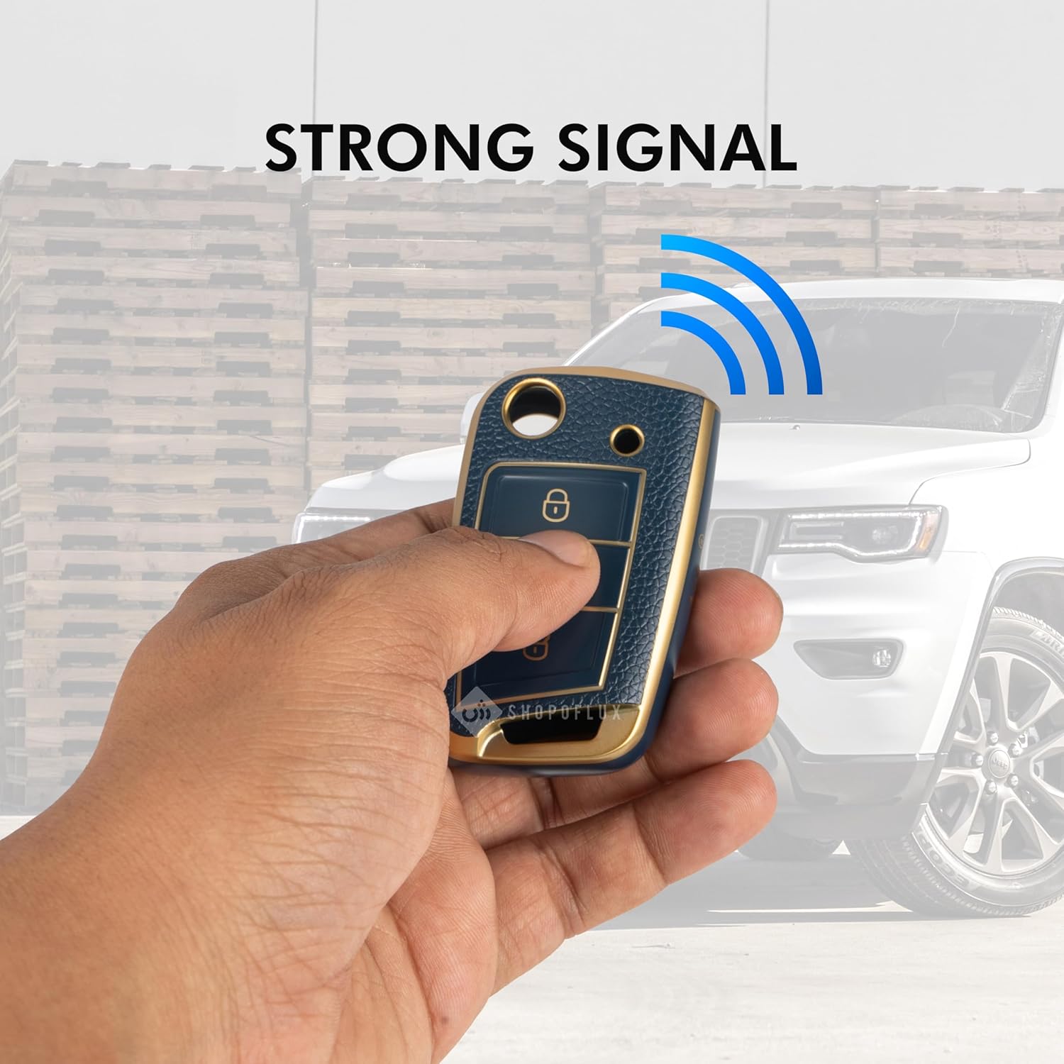 SHOPOFLUX Leather TPU Key Cover Compatible with Skoda & Volkswagen Cars Slavia | Kushaq | Octavia | Virtus | Taigun | Tiguan | T ROC 3 Button Flip Key