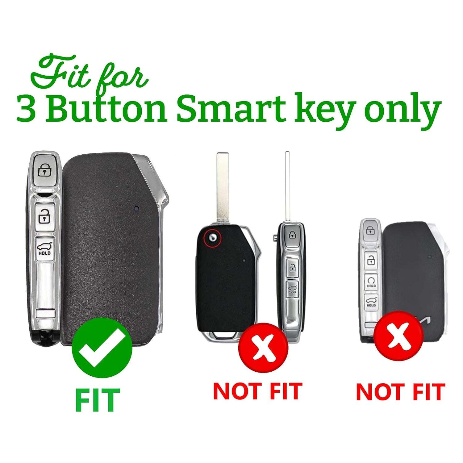 SHOPOFLUX TPU Key Cover Compatible with Kia Seltos | Carens | Sonet syros 2025 3 Button Smart Key