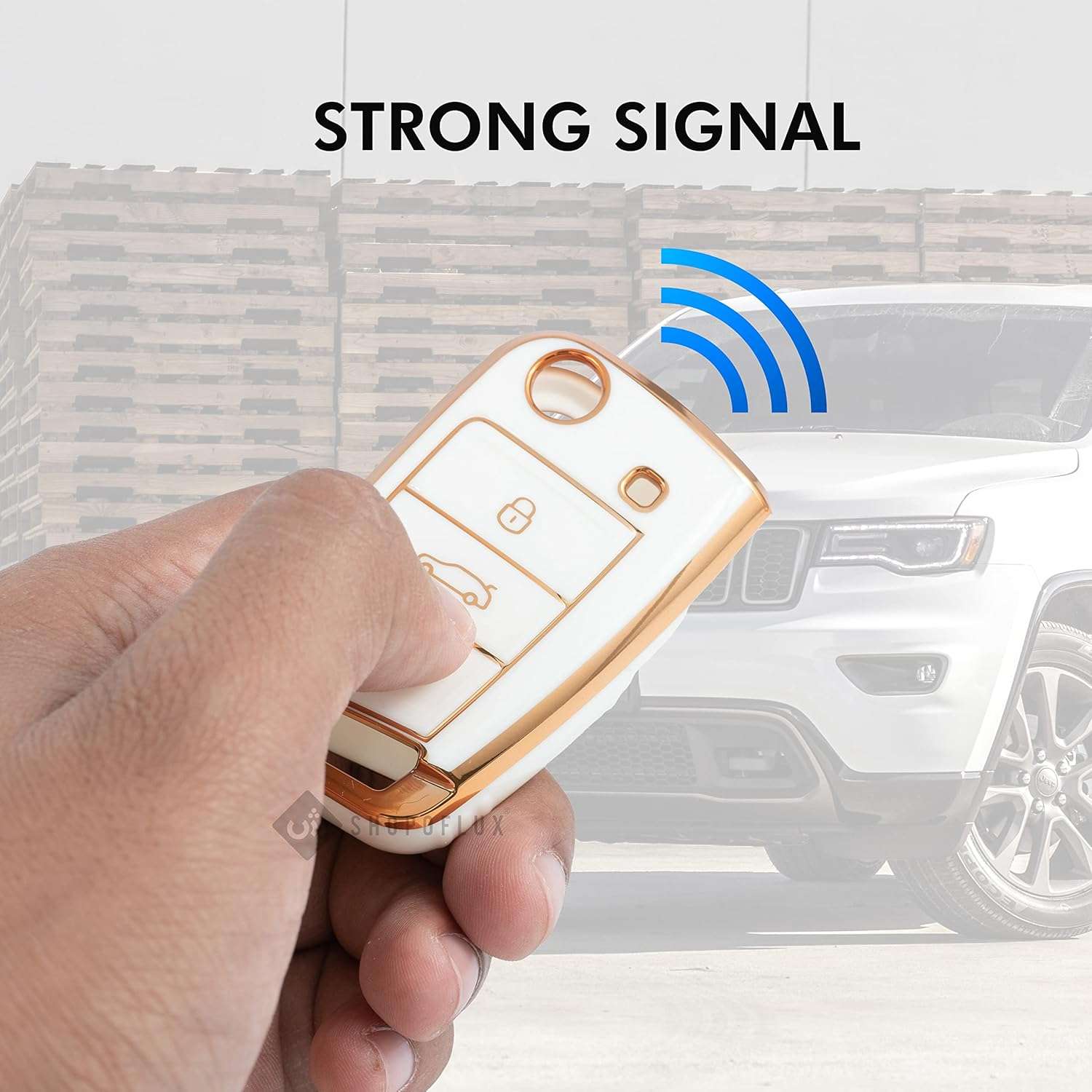 Shopoflux® TPU Key Cover Compatible with Skoda & Volkswagen Cars Slavia | Kushaq | Octavia | Virtus | Taigun | Tiguan | T ROC 3 Button Flip Key