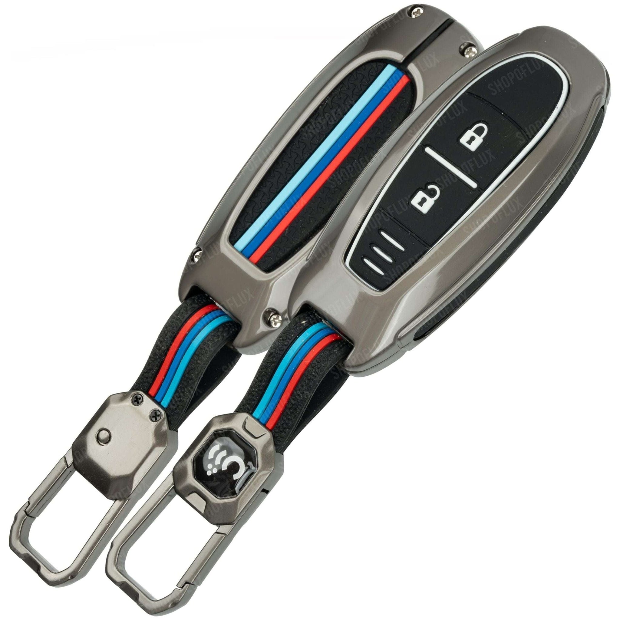 SHOPOFLUX Metal Key Cover Compatible with Baleno | Breeza | S Cross | Ciaz | Swift 2 Button Smart Key