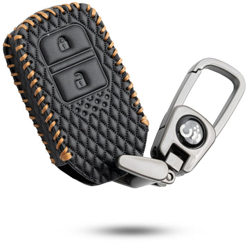 SHOPOFLUX Leather car Key Cover Compatible for Honda Elevate | BRV | WRV | CRV | Jazz | City | Amaze 2 Button Smart Key