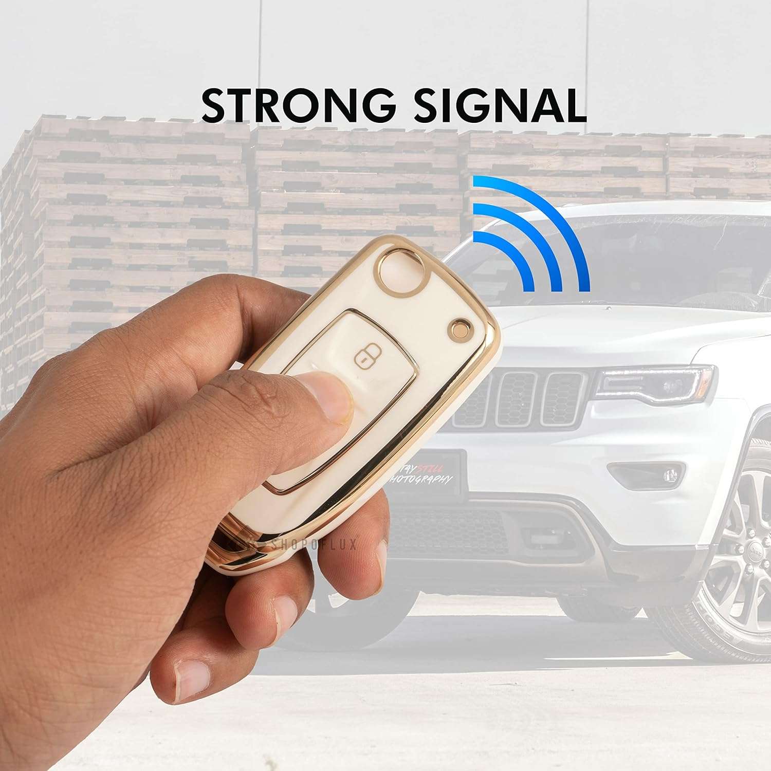 Shopoflux® TPU Key Cover Compatible with Tata Tiago | Nexon | Altroz | Safari | Storme | Zest | Bolt | Tigor | Punch | Hexa 3 Button Flip Key