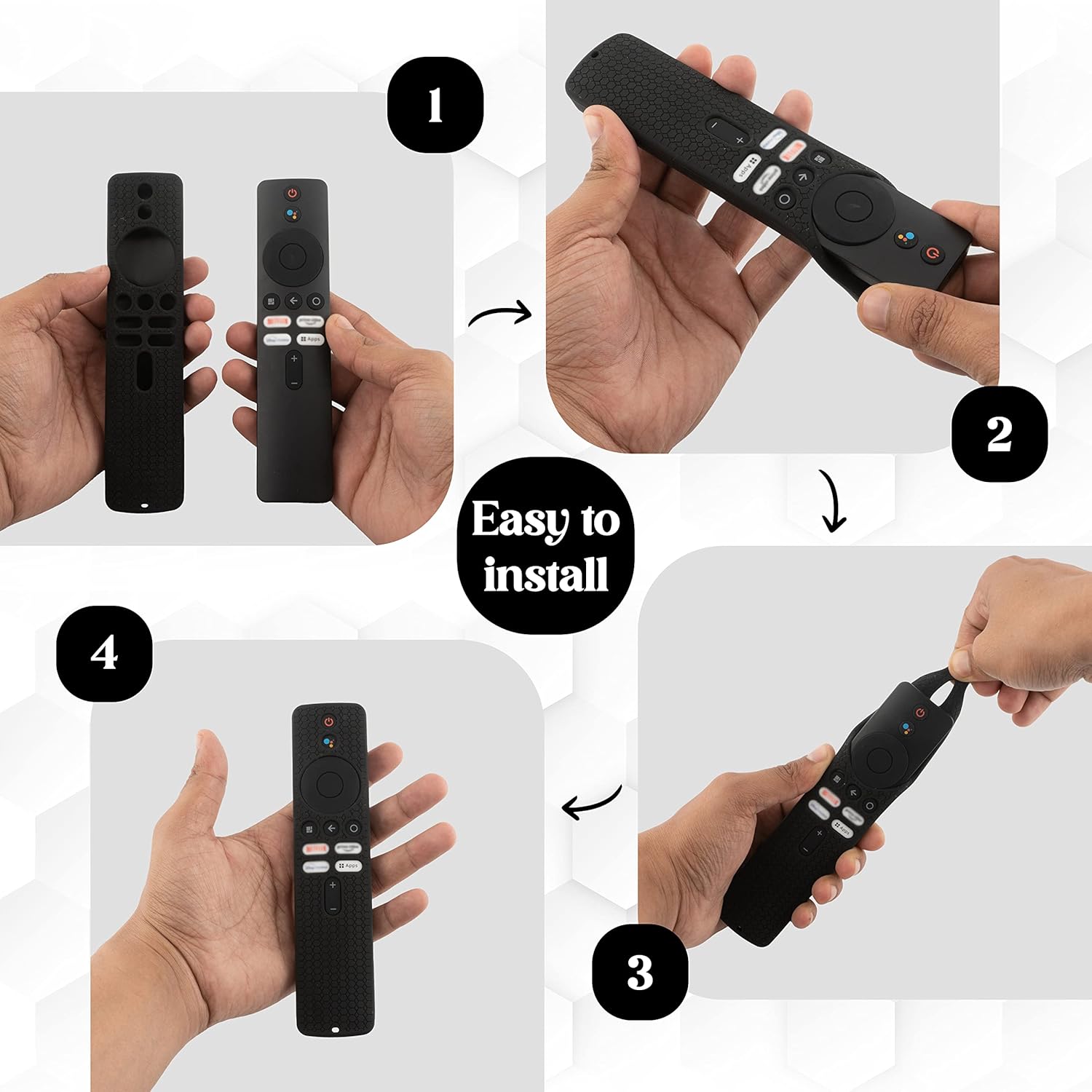SHOPOFLUX Silicone Remote Cover Compatible with Redmi 4k Ultra 43 inch, Xiaomi OLED Series 55 inch, Xiaomi 5A Series 32/40/43 inch TV (Black) Shopoflux