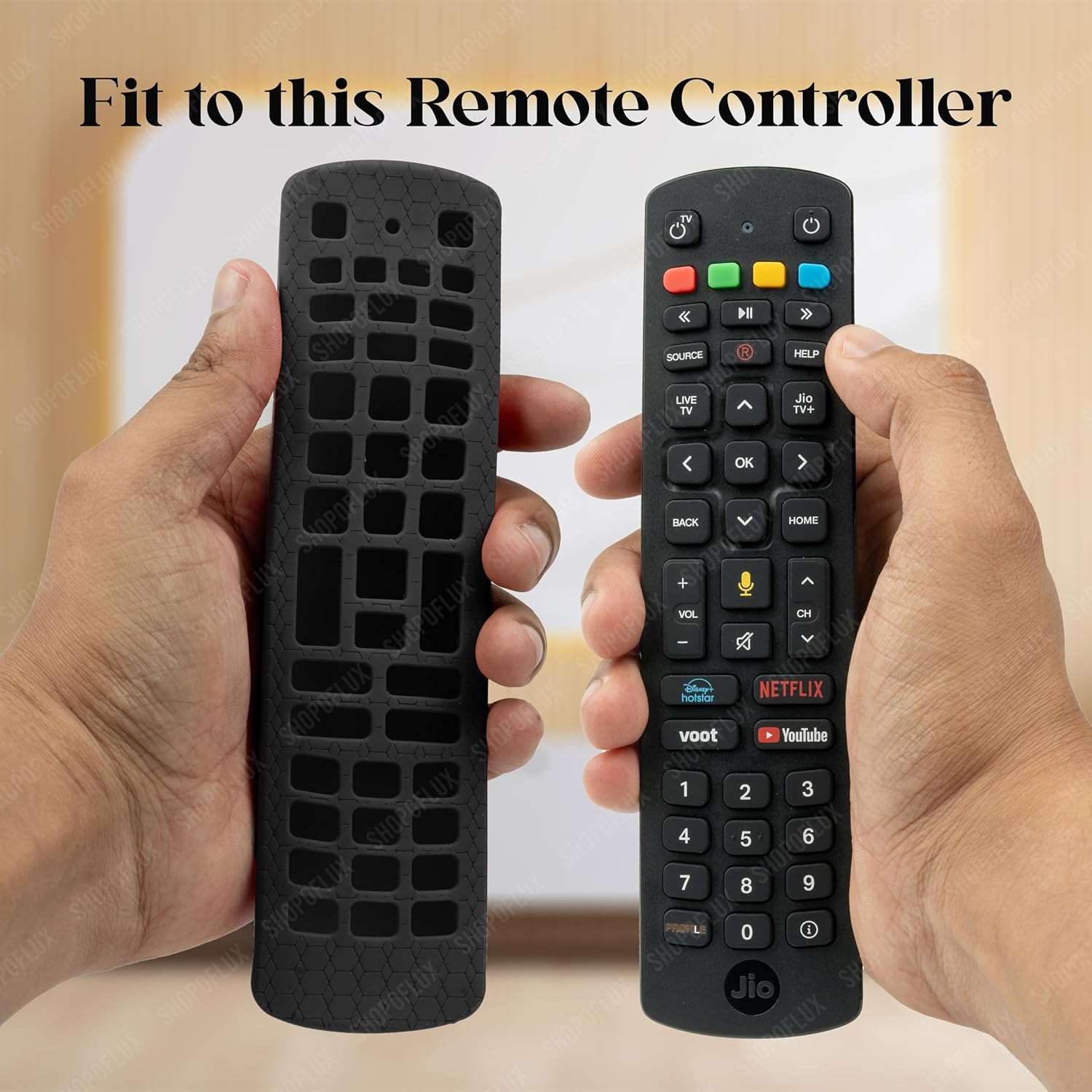 SHOPOFLUX Silicone Remote Cover Compatible with Jio TV Remote Anti Slip Case Shockproof Cover