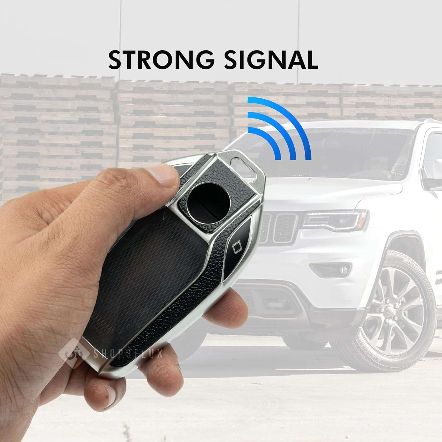 SHOPOFLUX TPU Leather Car Key Cover Compatible for BMW X Series Screen Touch Smart Key