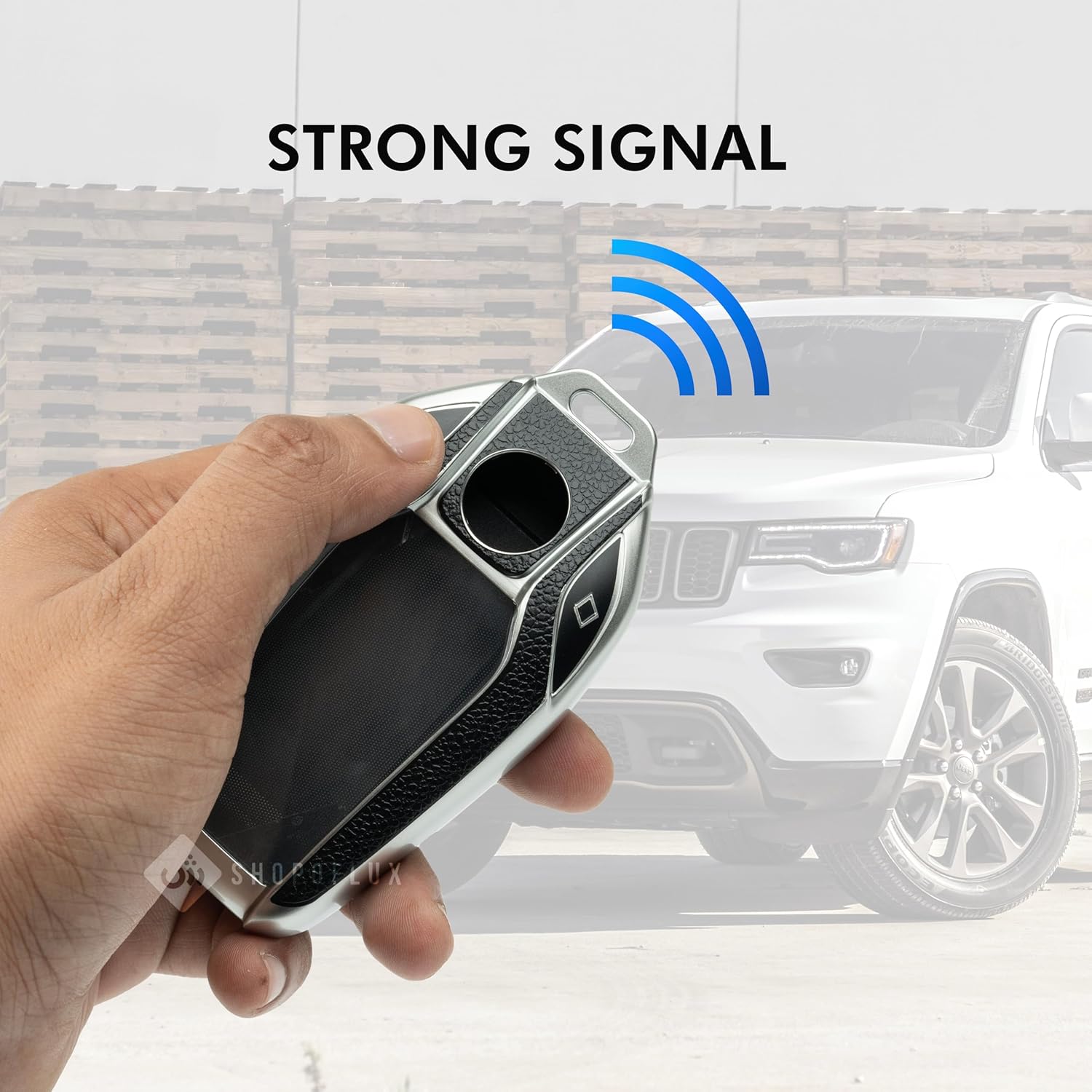 SHOPOFLUX TPU Leather Car Key Cover Compatible for BMW X Series Screen Touch Smart Key