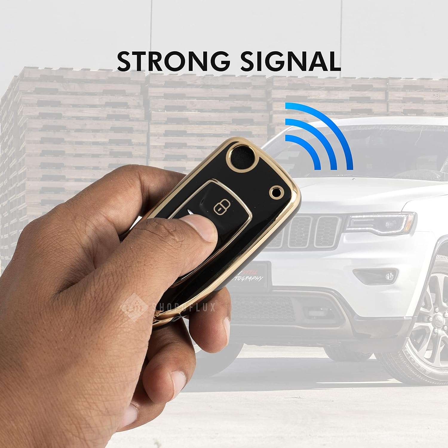 Shopoflux® TPU Key Cover Compatible with Tata Tiago | Nexon | Altroz | Safari | Storme | Zest | Bolt | Tigor | Punch | Hexa 3 Button Flip Key