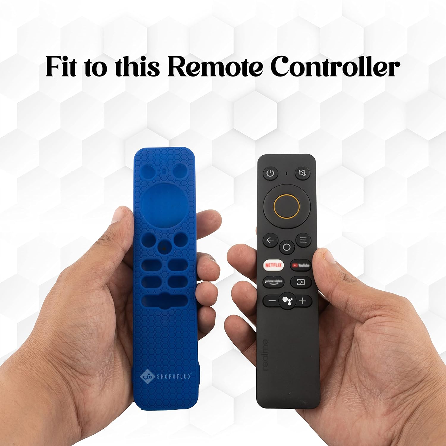 SHOPOFLUX Silicone Remote Cover Compatible with REALME Smart LED TV Anti Slip Remote Case Shockproof Cover (Blue) Shopoflux
