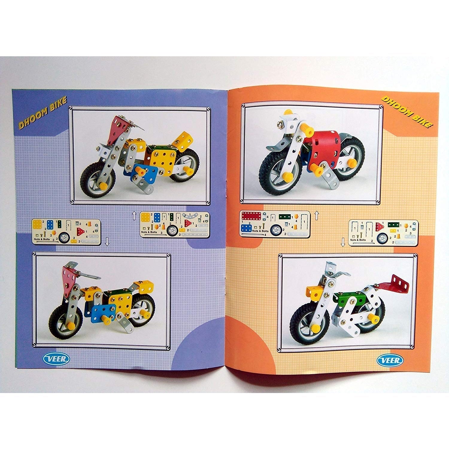 Shopoflux™ Little Engineer Mechanical Kit Dhoom Bike for Juniors 16 Models | 86+ Piece