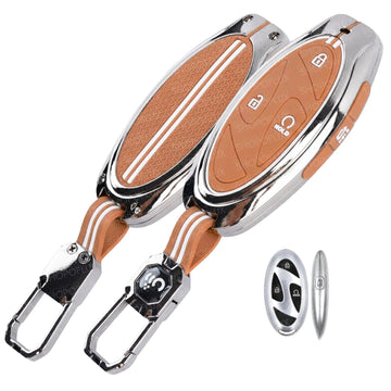 SHOPOFLUX Metal Key Cover Compatible with Hyundai Venue 4 Button Smart Key Shopoflux