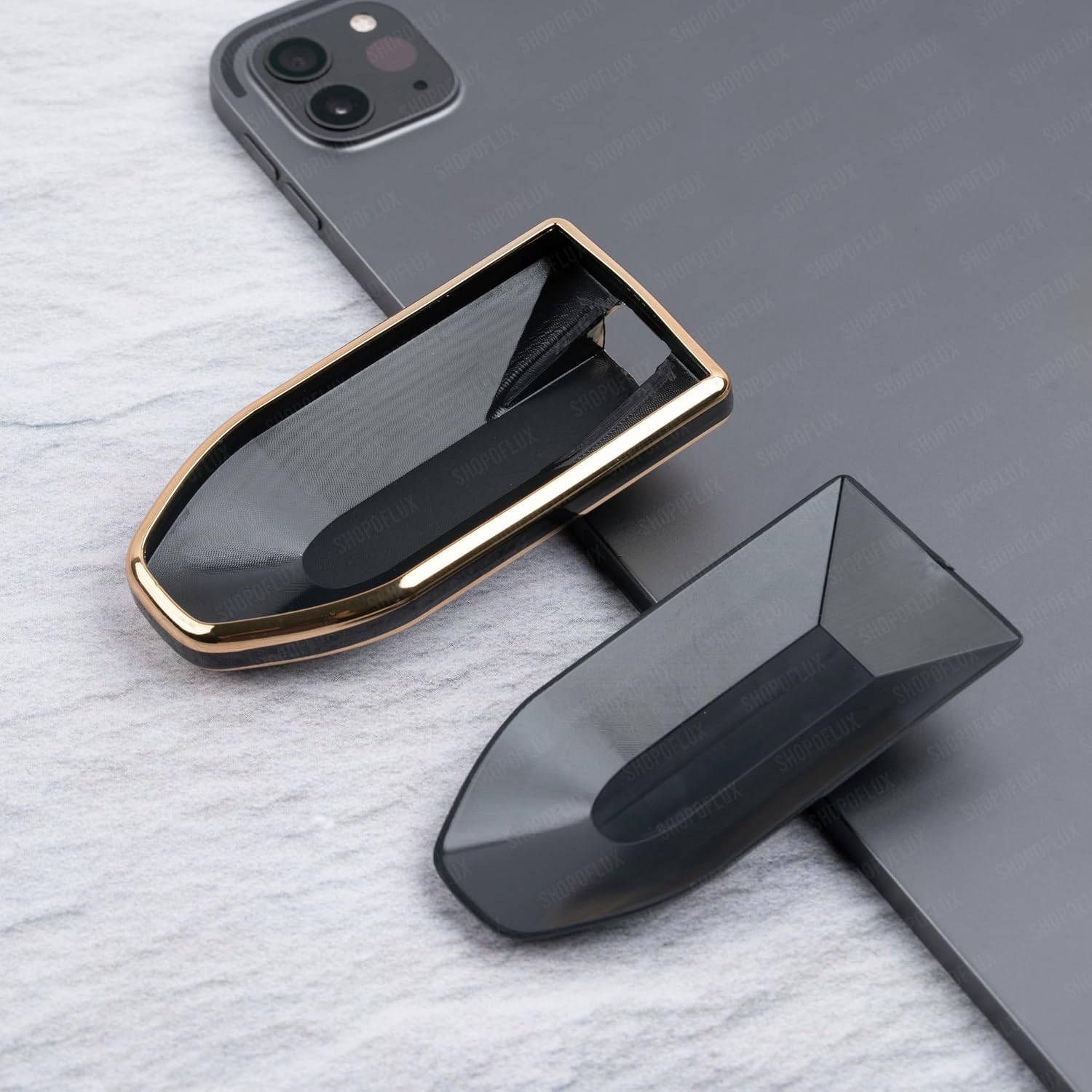SHOPOFLUX TPU Key Cover Compatible with Mahindra BE 6, XEV 9 EV, XUV 7XO Smart Key (Black) Shopoflux