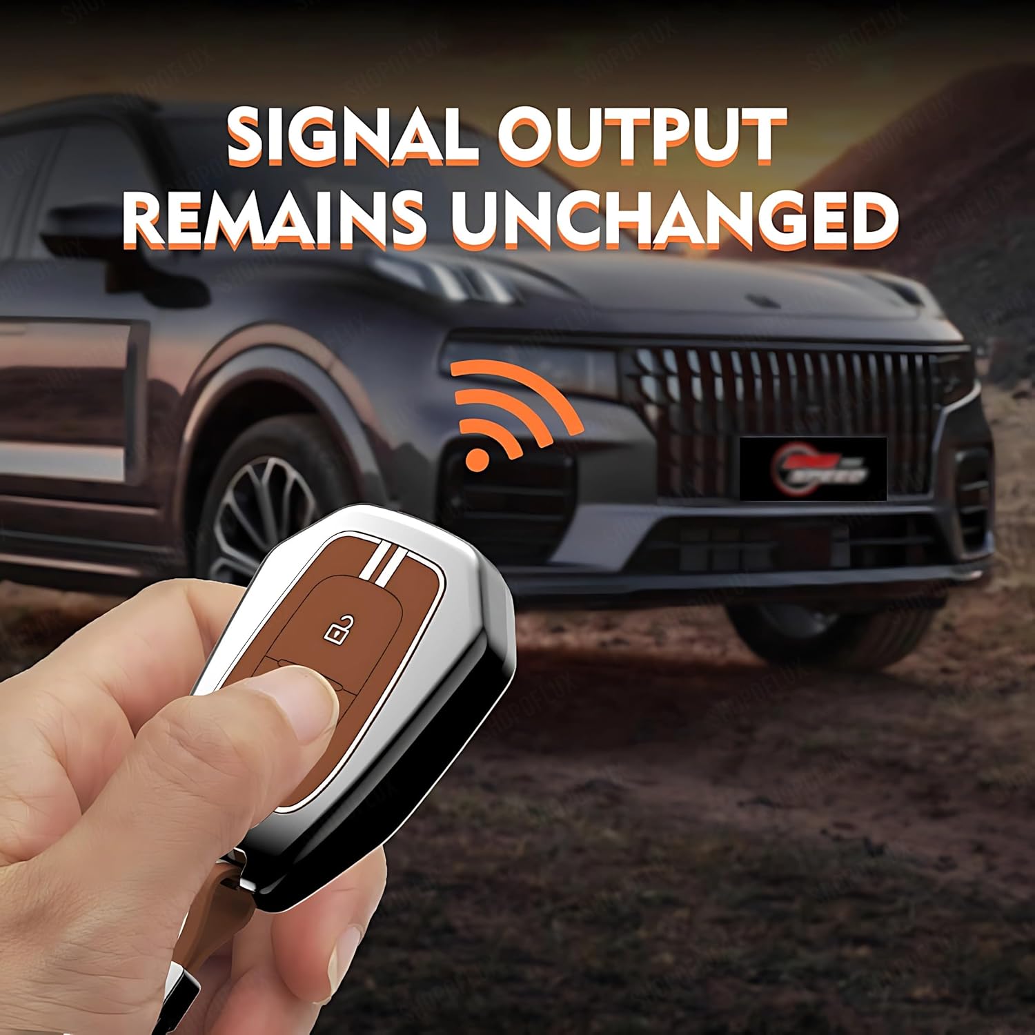 SHOPOFLUX Metal Key Cover Compatible with Renault Kwid | Triber | Kiger | Duster (Pack of 1 (Brown Silicone)) Shopoflux