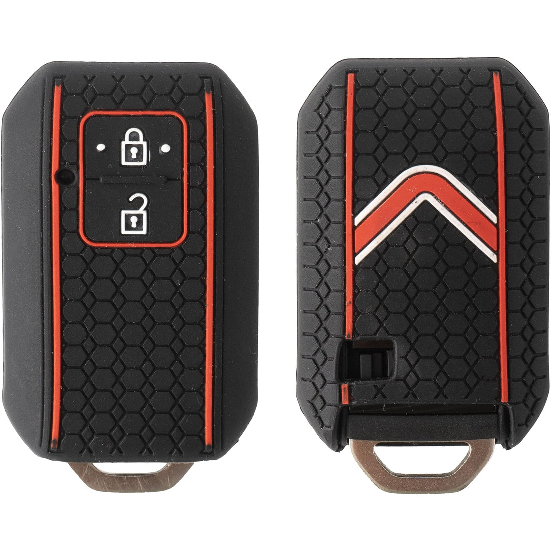 Shopoflux® Pack of 2 Silicone Key Cover for Compatible with Baleno, Grand Vitara, XL6, Swift, Brezza, Celerio, Ignis, Ertiga, Dzire, Fronx, Urban Cruiser, Glanza, Hyryder Black